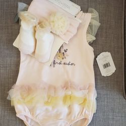 My First Easter Baby Gorl 3 Pice Cute Set Brand New