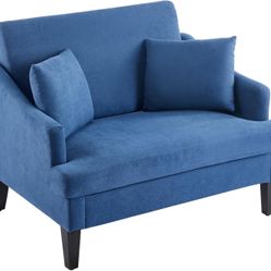 Oversized Accent Chair, 33.5'' Wide Seat Comfy Armchair with 2 Pillows, Upholstered Big Reading Chair, Modern Single Sofa Chair for Living Room Bedroo