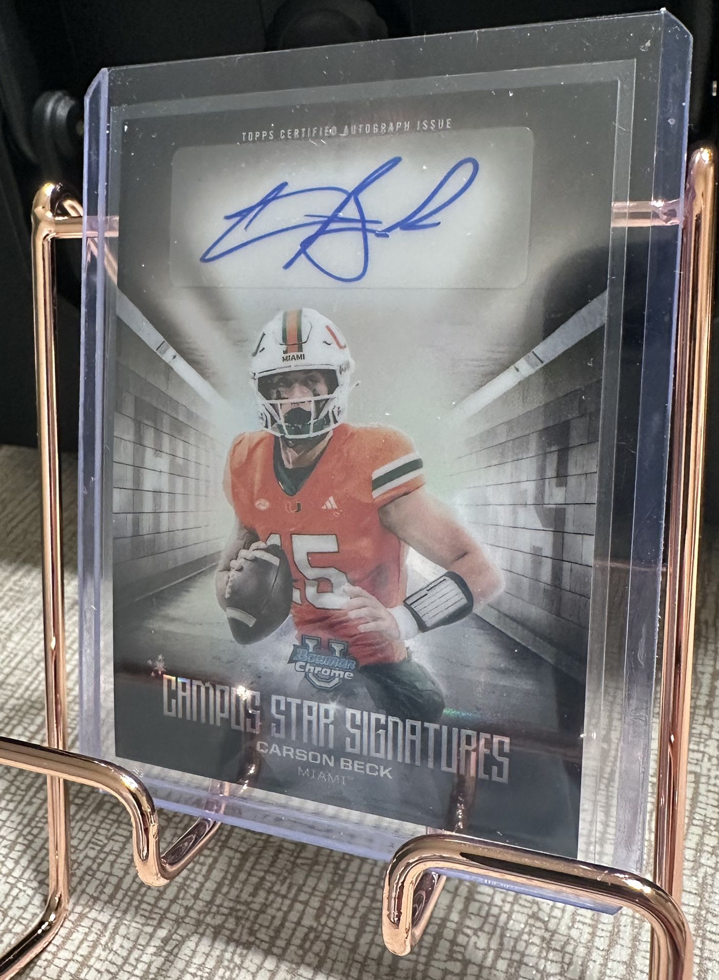 Bowman Chrome Carson Beck Autograph Card