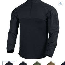 Rothco 1/4 Zip Combat Shirt (Black) (Sz Large Mens)
