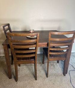 Solid Wood Dining Table with 6 Chairs