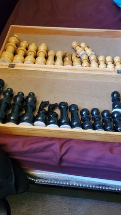 Ajedrez grande piezas de madera.