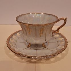 Vintage Royal Sealy China Pearlized Tea/coffee Cup and Saucer Set