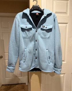 Men’s Quiksilver Fleece Shirt Jacket Light Blue