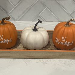 Halloween/Fall Tray & Pumpkin Decor