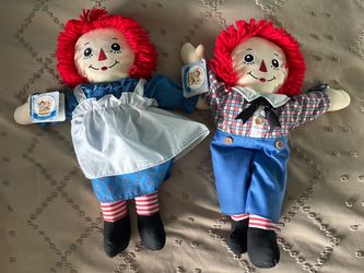 Raggedy Ann and Andy Doll Set with Tags