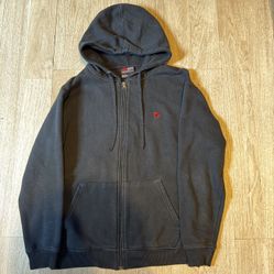Vintage Baggy Cool Black Southpole Zip-Up Hoodie 