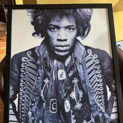 Large Jimmy Hendrix Framed Art Picture 