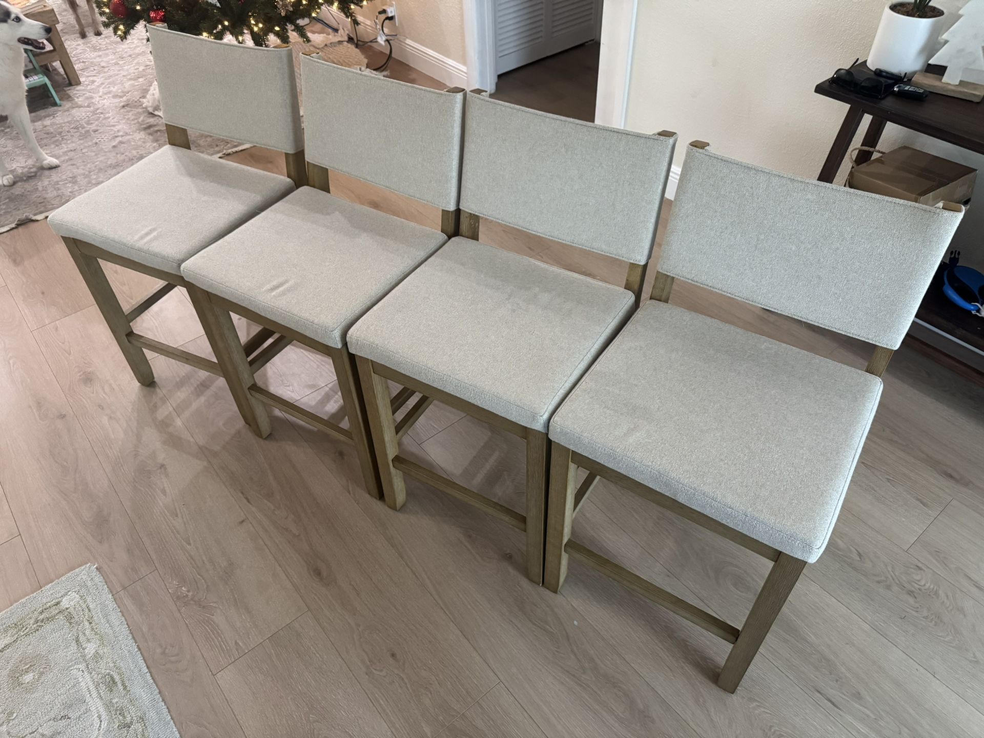 Nathan James Modern Upholstered Bar Stools (4)