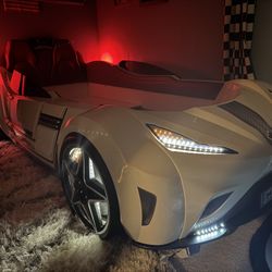 Kids Cilek Champion Racer Race Car Bed (white)