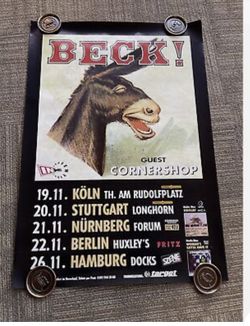 1990s Beck Odelay Cornershop Record Store Tour Promo poster UK 23” X 33”