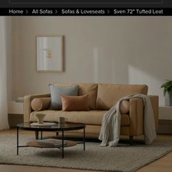 Sven Italien Leather Loveseat Charme Tan