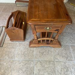 Broyhill And Table And Magazine Holder