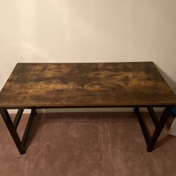*ALMOST NEW* Desk With Rustic Brown Scratch Proof  Top With Built In Shelf 