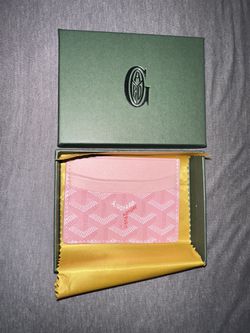 pink goyard card holder