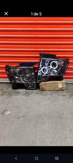 Black/Smoke Fits 2009-2014 Ford F150 F-150 Pickup LED Halo Projector Headlights