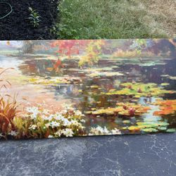 Huge Landscape Canvas Hanging Picture Wall Are Fall Foliage 
