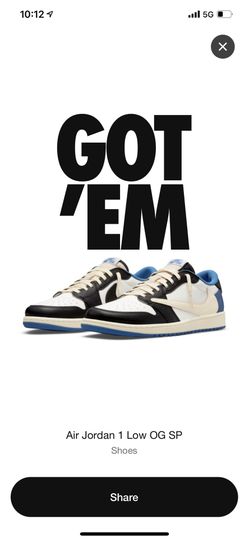 Travis Scott x Fragment Jordan 1 Low Size 11