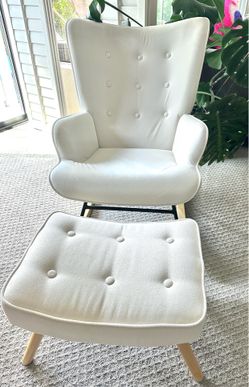 Modern accent rocking chair with ottoman