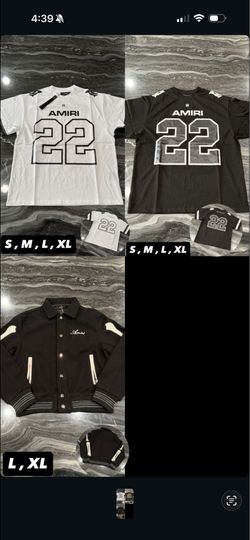 Amiri 22 Jersey T-Shirt and Varsity Jacket