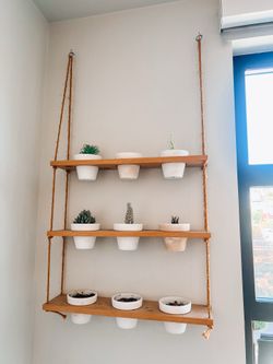 Hanging pot shelf planter — flower plant pots and hanging shelves