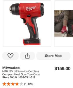 Milwaukee M18 18V Cordless Compact Heat Gun – Tool Only