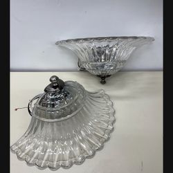 2 Glass Wall Sconce Lights