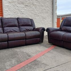 👀🚨Genuine Leather Recliner Set