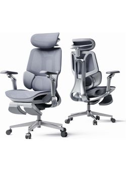 Hbada E3 Pro 2026 Edition Ergonomic Office Chair, Mesh Desk Chair with 3-Zone Floating Lumbar Support, Upgraded 4D Headrest, 720° Armrests, Grey with 