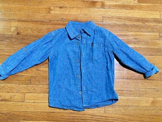 Calvin Klein Long Sleeve Button Up Collared Shirt Unisex Kids Size 2T