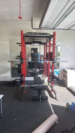 Squat rack and bench