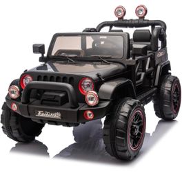 New Kids Electric Ride Car with Parental Remote Control Wide Seat Rear Trunk USB Music Portable Pull Rod Ride