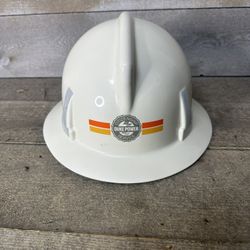 Vintage 1986 Duke Power Lineman White Hard Hat Helmet White MSA Topguard