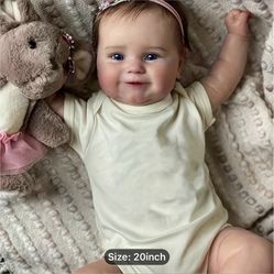Reborn Dolls - 20 Inches Realistic Soft Dolls, Christmas Gift (head Flowers Are Given Randomly; Plush Dolls Are Not Included)