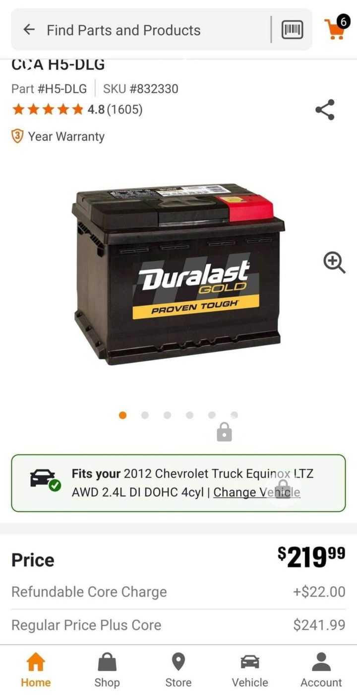 Brand New Duralast H5-dlg Battery