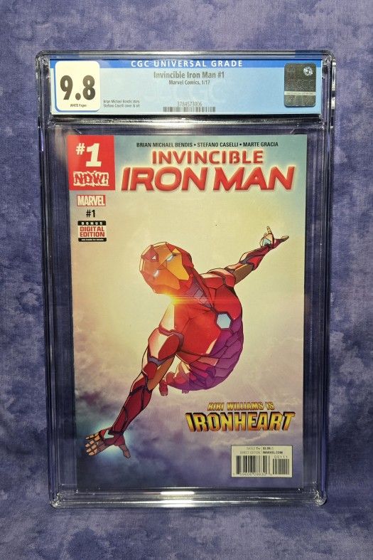 Invincible Iron Man #1, 2017 • CGC 9.8 • 1st Cover App Riri Williams As Ironheart