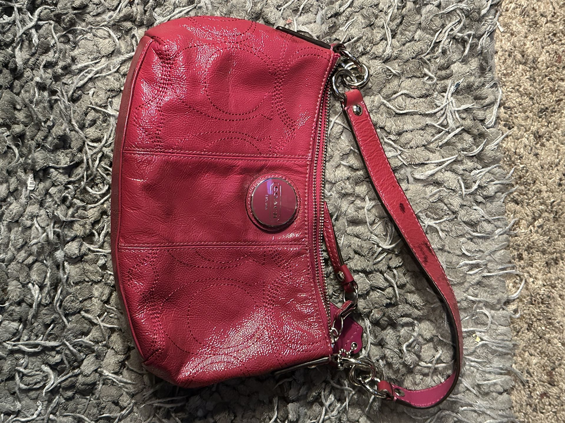 Pink Leather Coach Handbag 