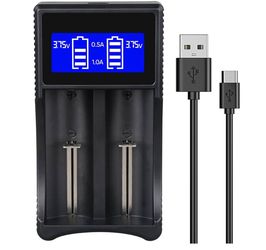 Universal Battery Charger, LCD Display Smart 18650 Battery Charger for Rechargeable Li-ion 180 180 170 14500, Ni-MH/Ni-Cd A AA