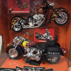 NewRay Custom Choppers 1/12 Die-Cast w/ Plastic Motorcycle Chopper toys retro Collectibles Man Cave