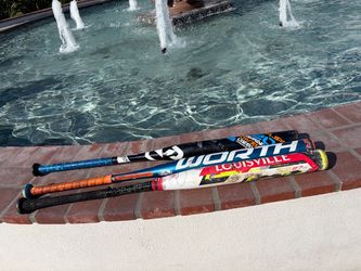 3 Set Bats - 34/28 DeMarini Flipper Divergence FLU-16, NIW 2016 LOUISVILLE SLUGGER Z4, Louisville Slugger Meta composite
