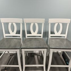 3 Very Nice Barstools/chairs Grey/white