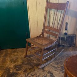 Antique Oak and Ration Rocker