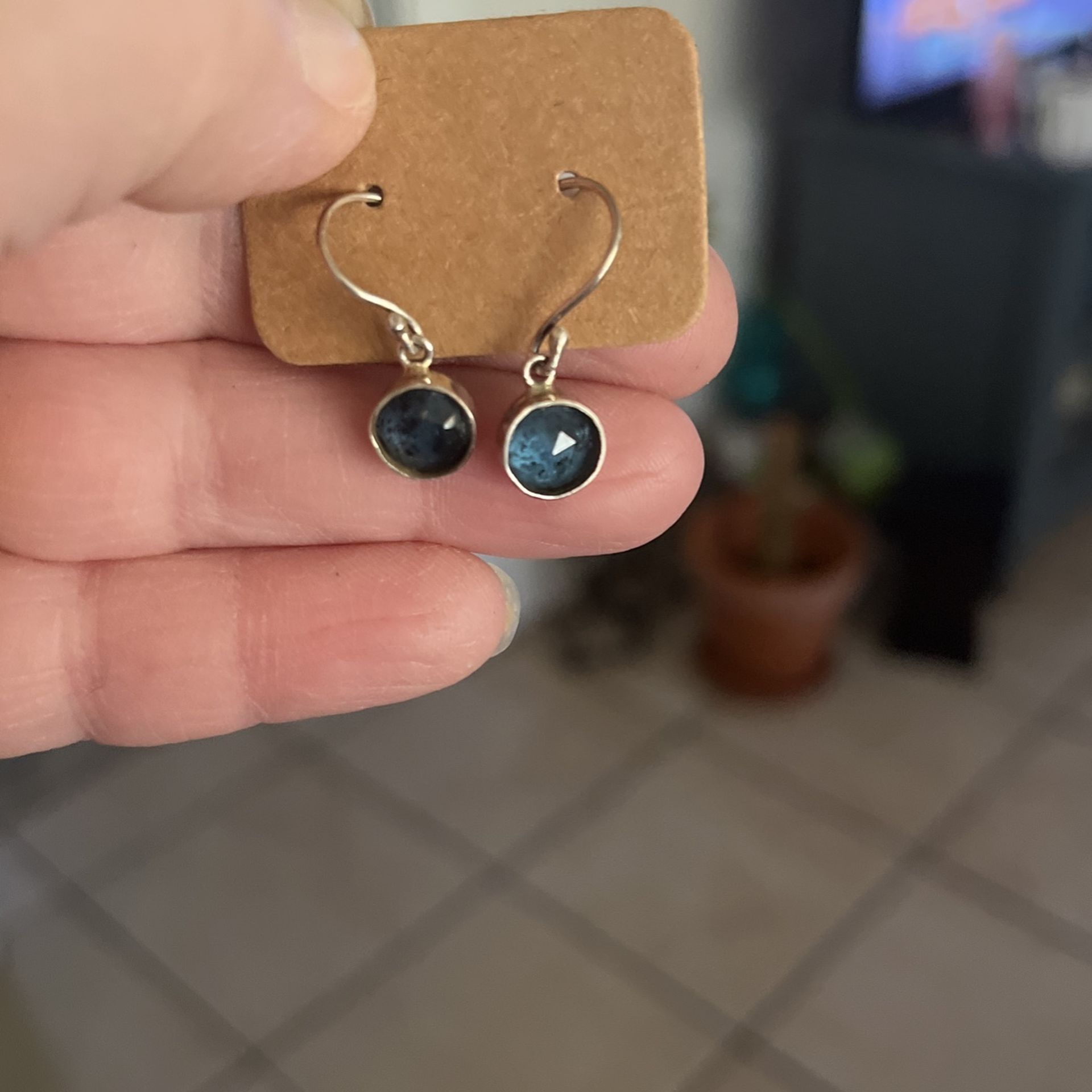 Teal Moss Kyanite Earrings 