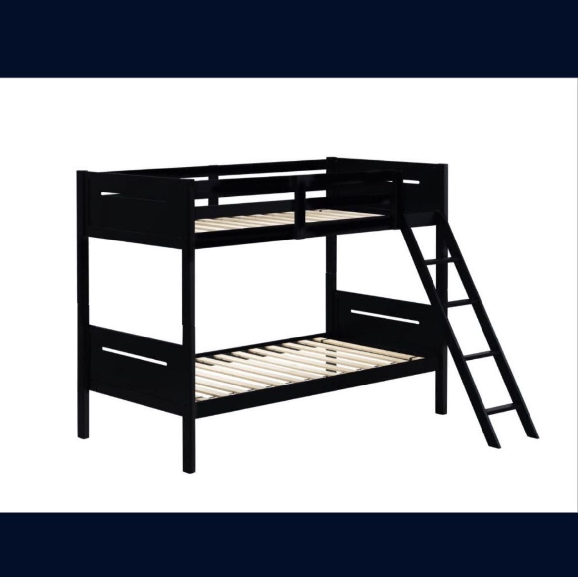 Twin/Twin Black Or White Bunk Bed (Mattresses Not Included)
