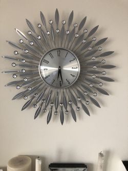 Swarovski silver clock