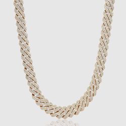 Brand new, Unopened 14MM DIAMOND PRONG LINK CHAIN - GOLD