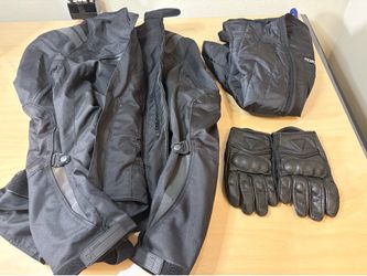 Viking padded motorcycle with removable inner vest & leather padded gloves