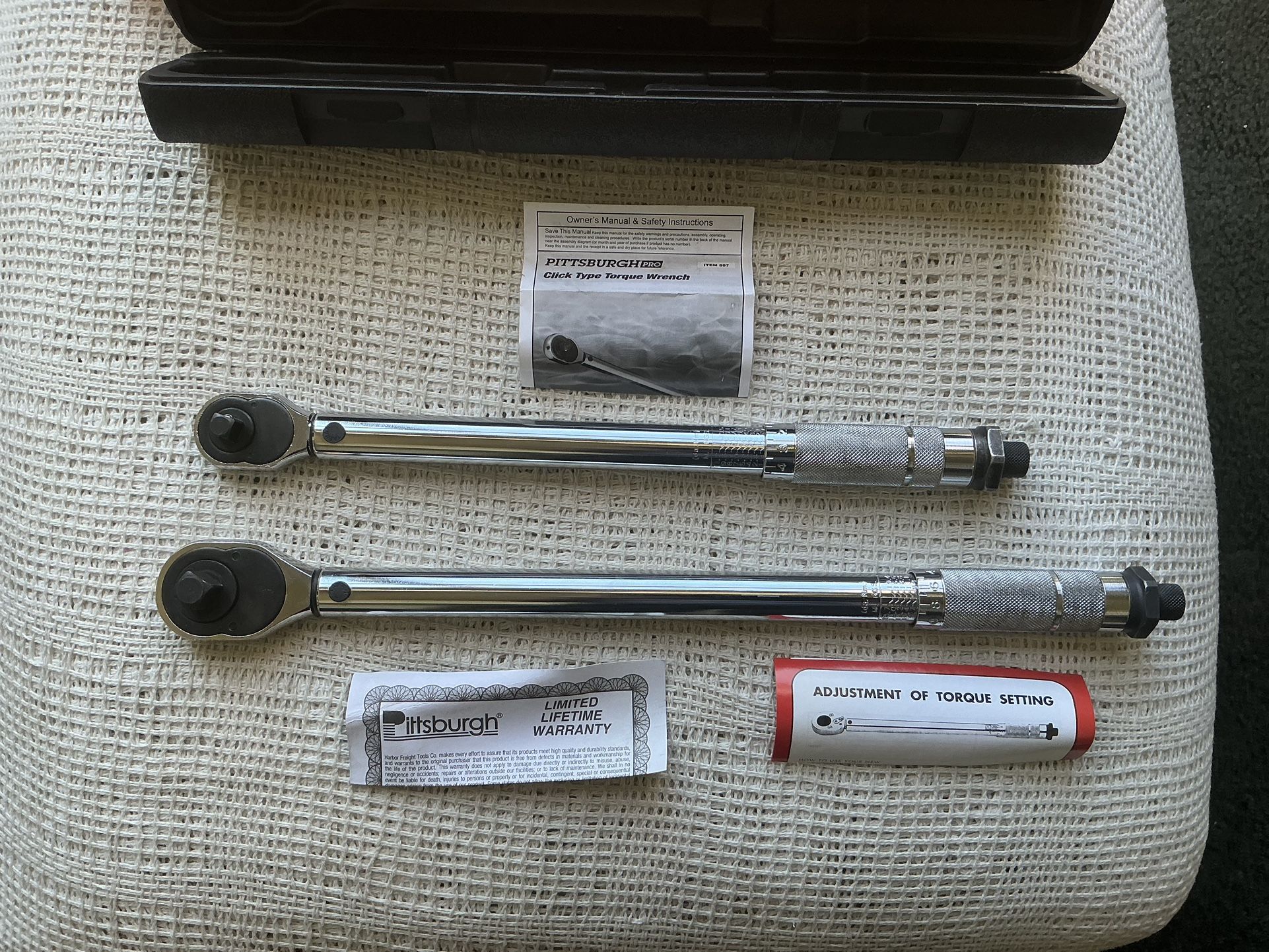 1/2 in. torque wrench and 3/8 in. torque wrench