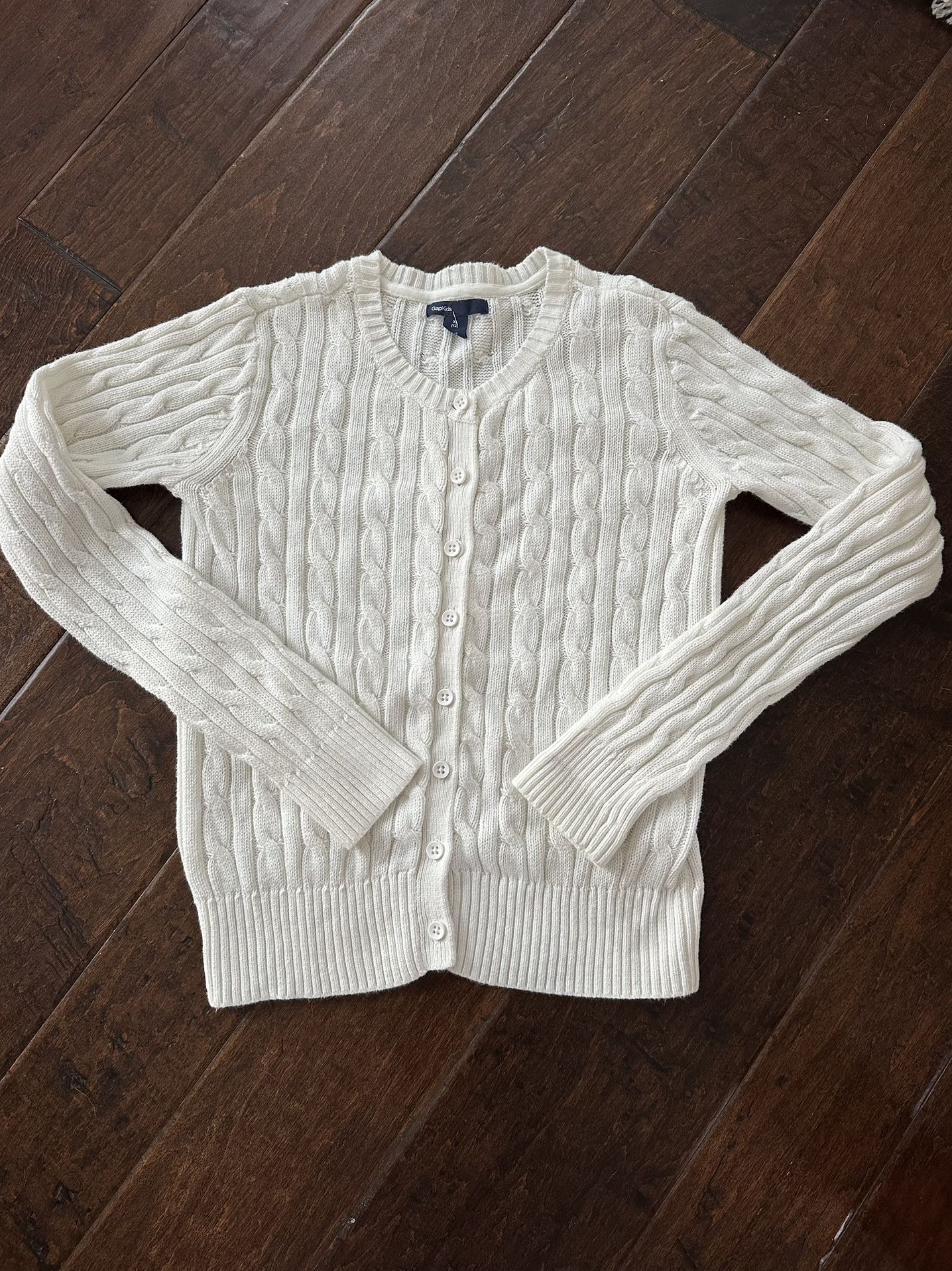 Like New GAP Kids Cable Knit Cardigan 100% Cotton