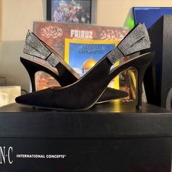INC Rhinestone Bow Heels